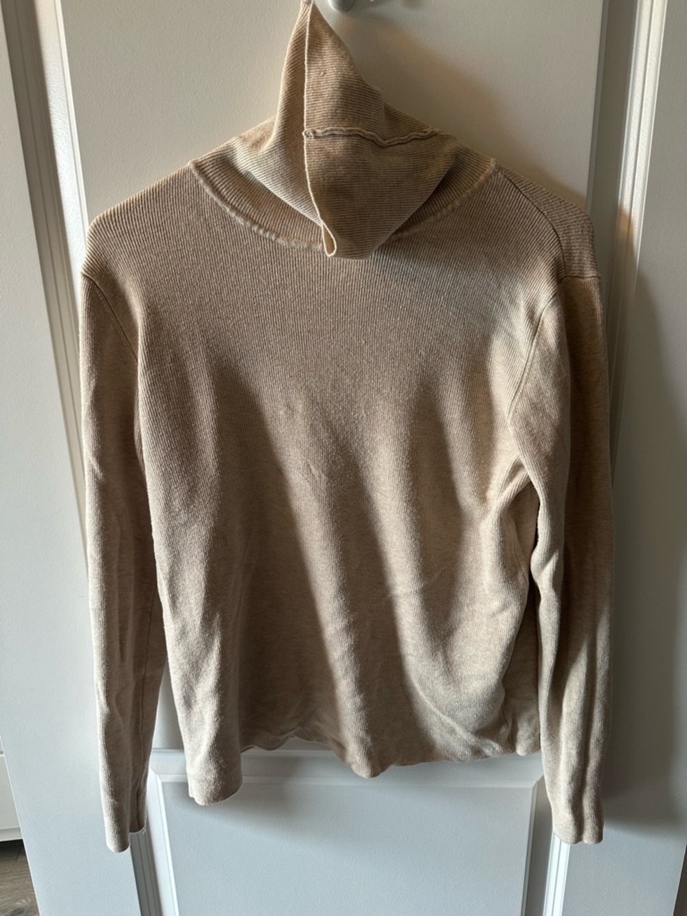 Women's Beige Turtleneck Sweater | Minimalist closet basics